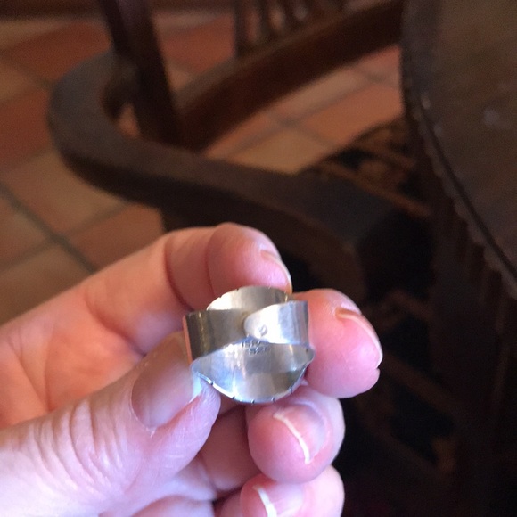 ———SOLD_______VINTAGE STERLING SILVER AND MALACHITE BRACELET WITH MATCHING RING - Picture 7 of 15